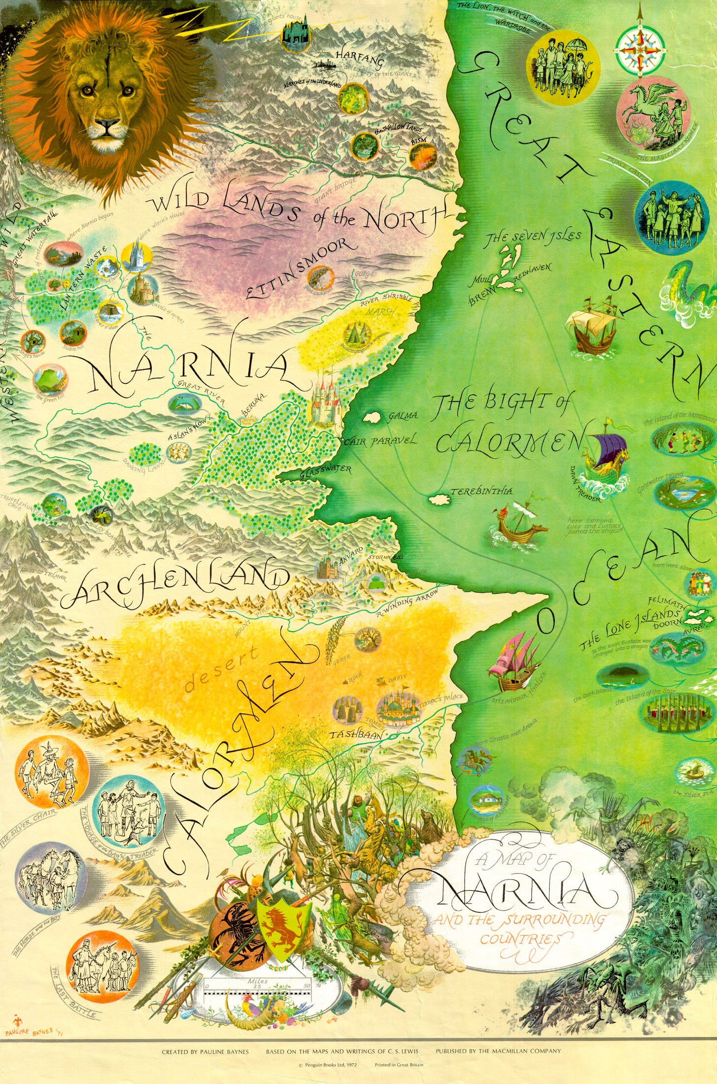 (Thematic - Literary) A Map Of Narnia And The Surrounding Countries.