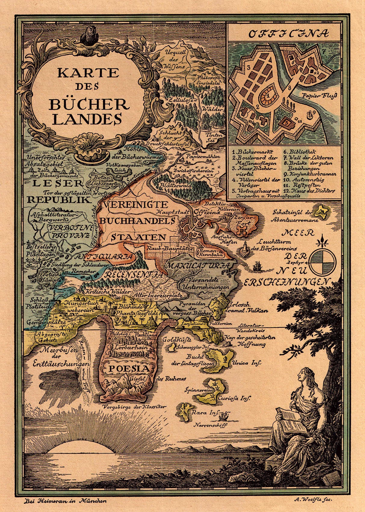 (Thematic - Literature) Karte Des Bucher Landes