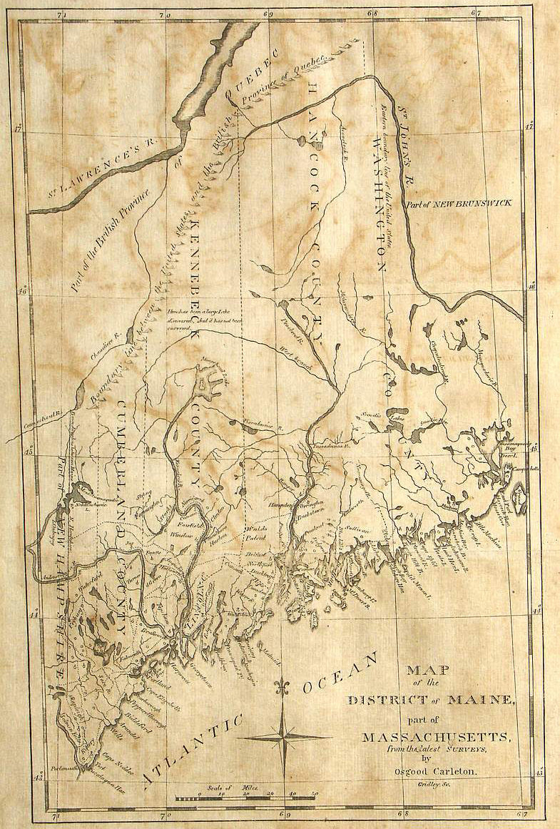 (Maine) Map of the District of Maine, part of Massachusetts from The