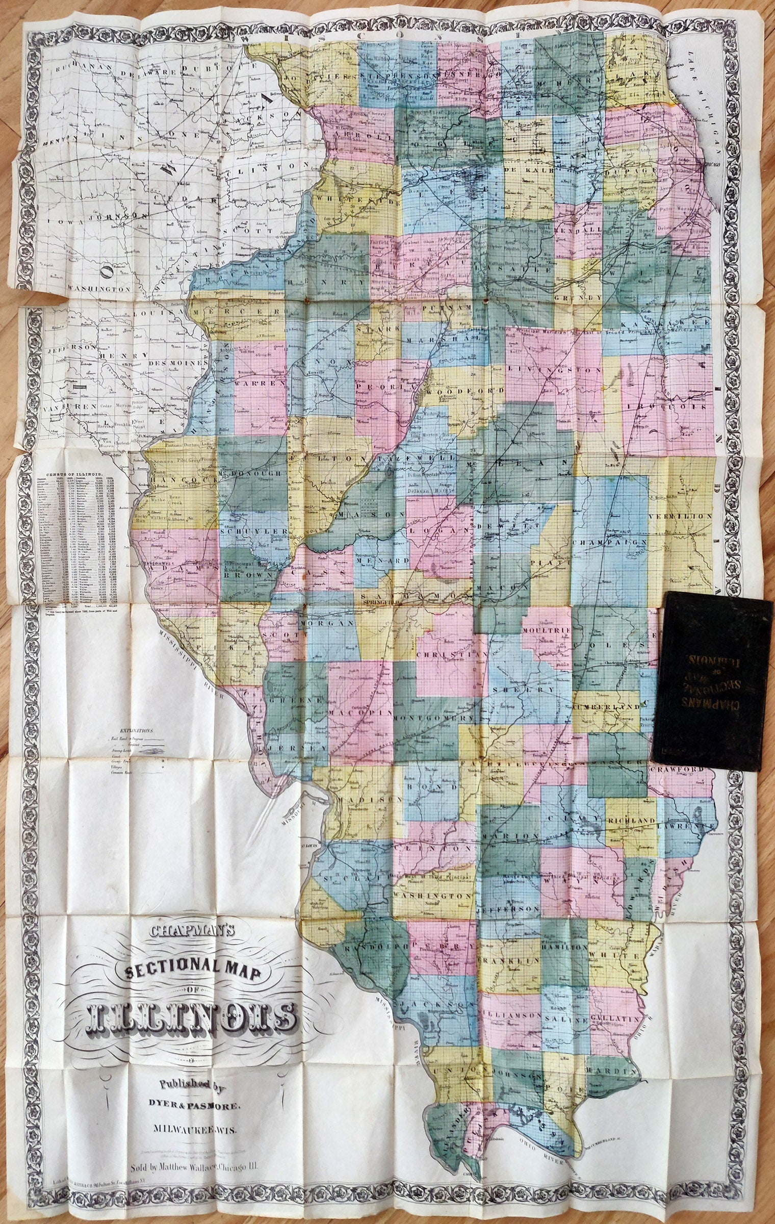 (Il.) Chapman's Sectional Map Of Illinois