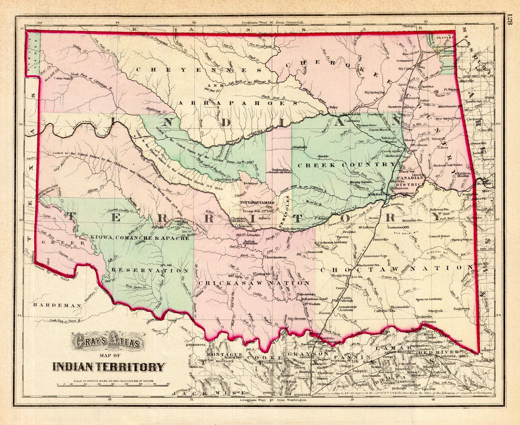 (OK.- I.T.) Map of Indian Territory