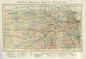 (KS.) Official Railroad Map Of Kansas