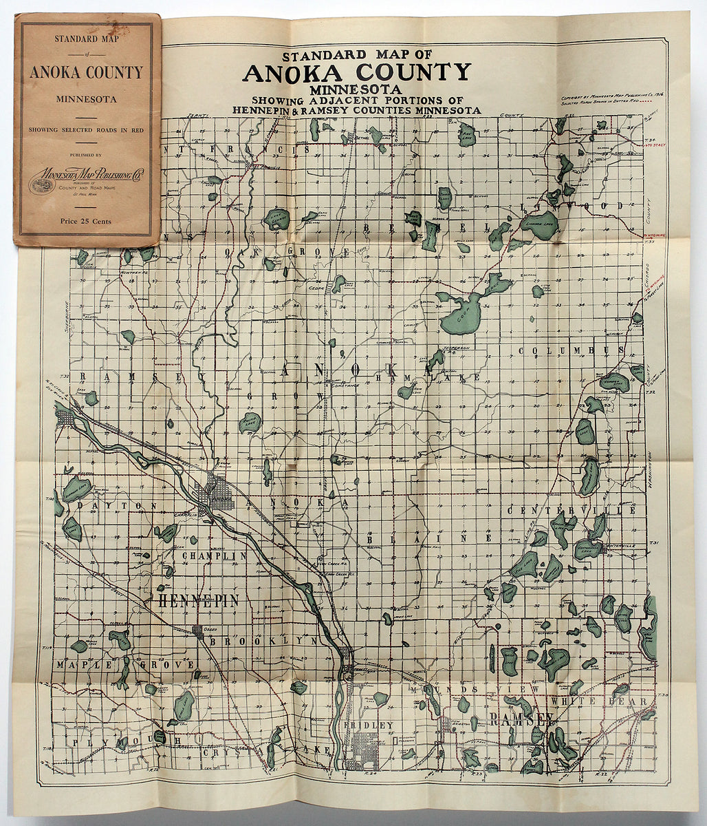 (MN Anoka County) Standard Map of Anoka County... The Old Map Gallery