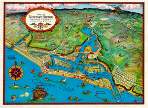 (CA. - Newport) Map of Newport Harbor- Orange County- California