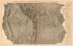 (West) Monteith's Relief Map Of The United States, From the Pacific Ocean To The Mississippi River.