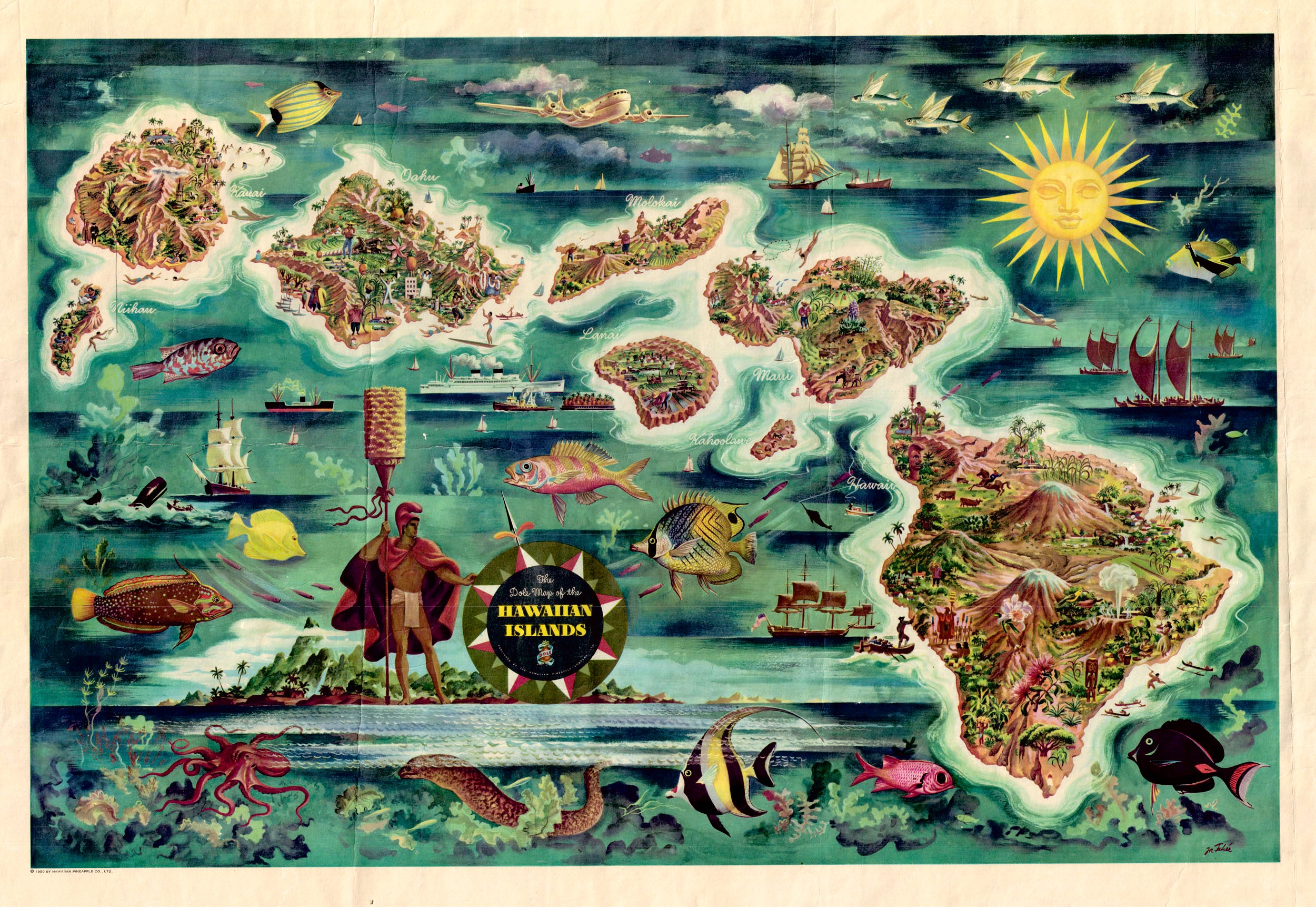 (HI.) The Dole Map of the Hawaiian Islands,