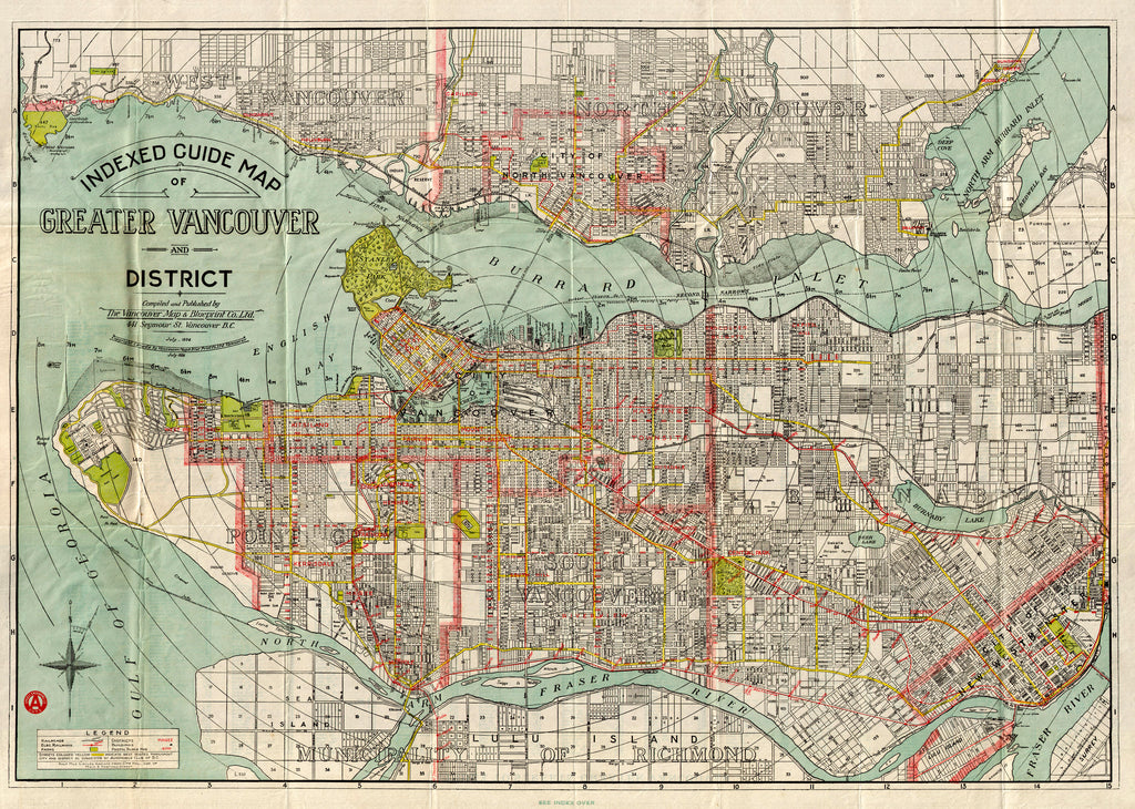 (Canada - Vancouver) Indexed Guide Map Of Greater Vancouver And Distri ...