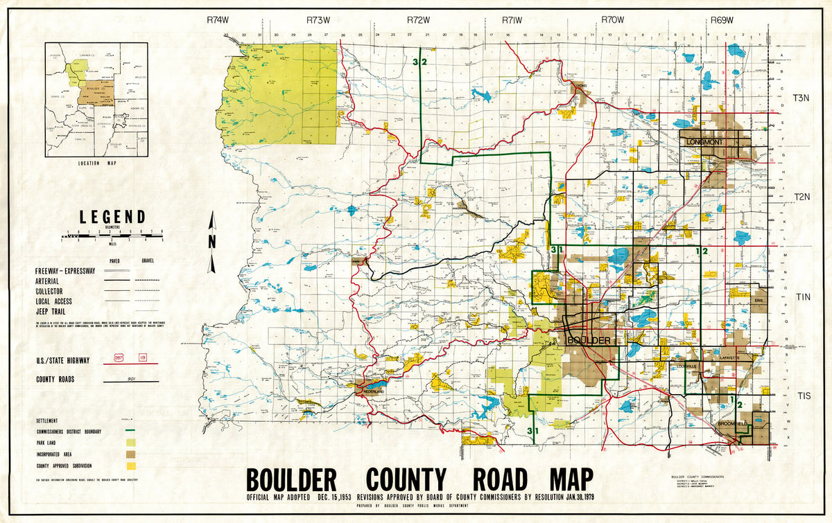(CO.-Boulder County) Boulder County Road Map – The Old Map Gallery