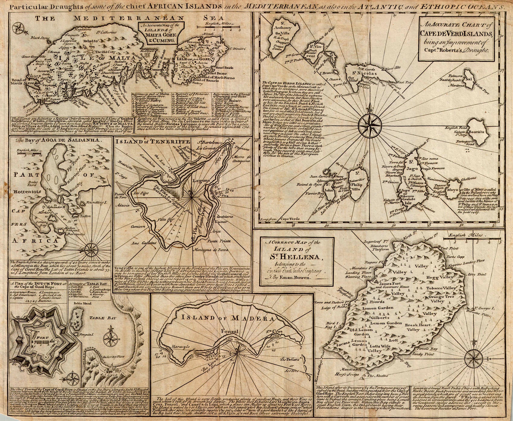 (Mediterranean, African Islands, Atlantic Islands) Particular Draughts of some of the chief African Islands in the Mediterranean