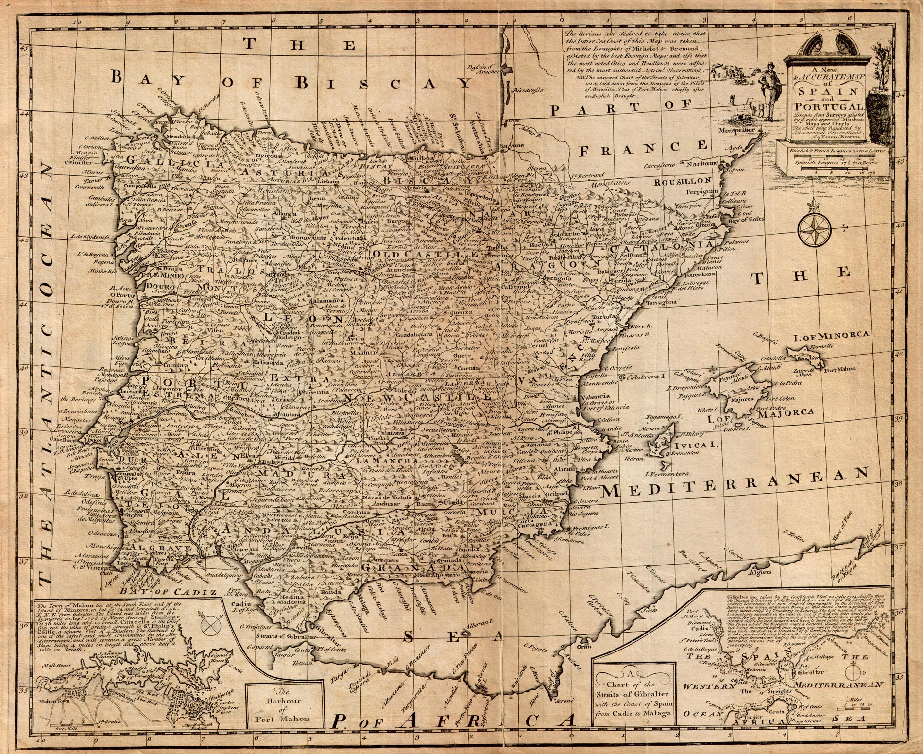 (Spain, Portugal) A New &amp; Accurate Map of Spain and Portugal...