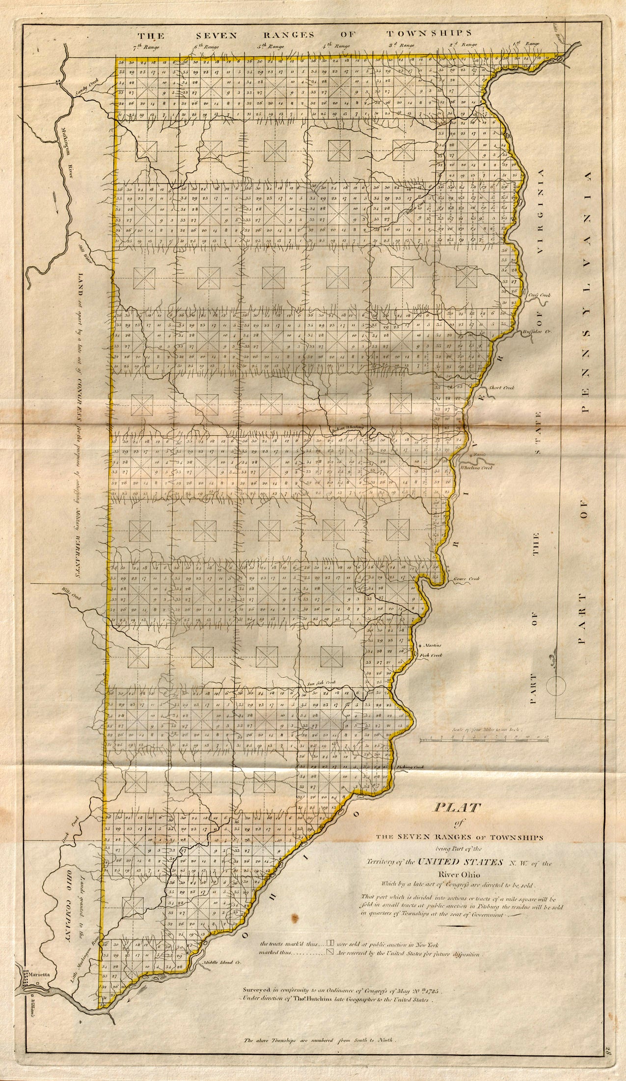 (OH.) Plat of The Seven Ranges Of Townships being Part of the Territory of the United States...