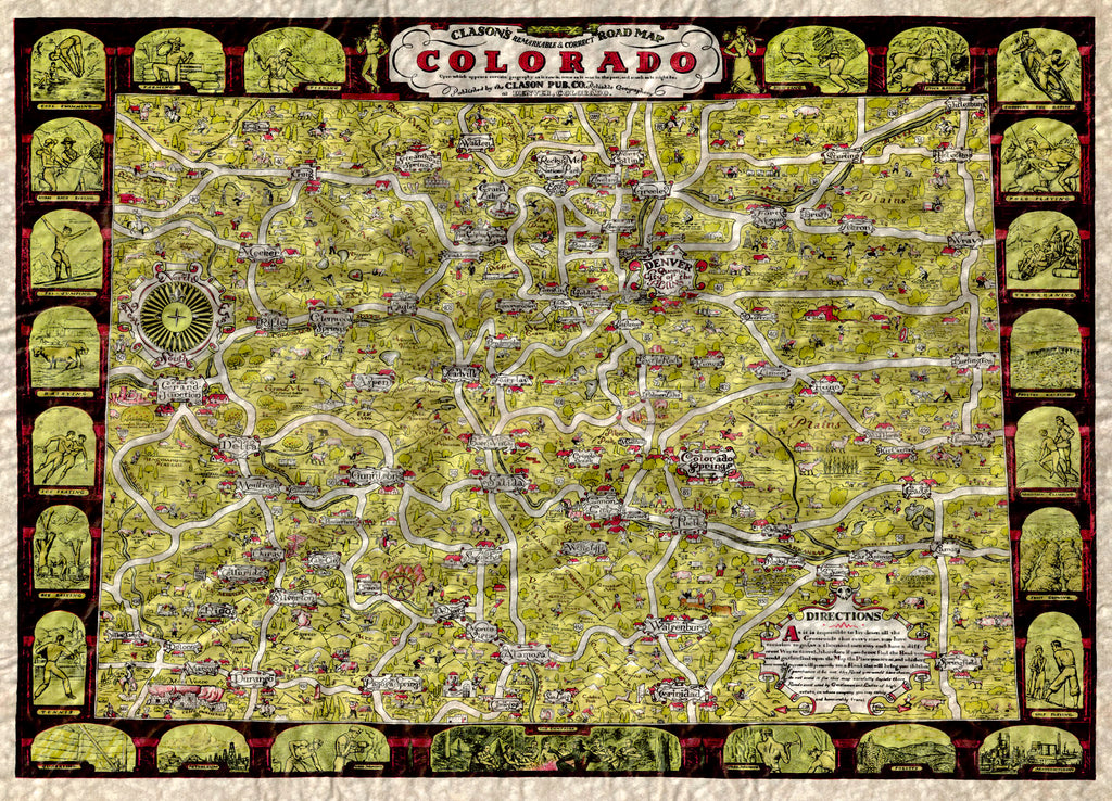(CO.) Clason's Remarkable & Correct Road Map - Colorado – The Old Map ...
