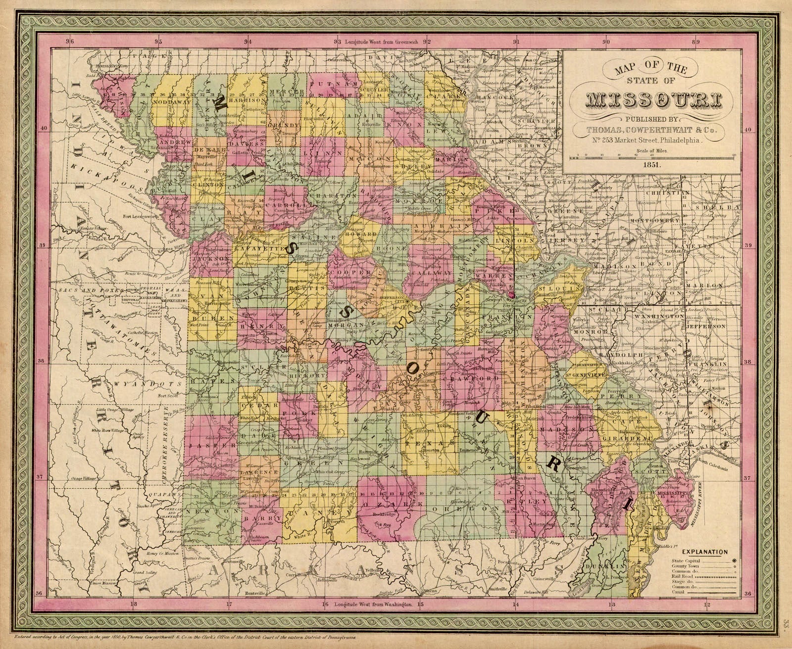 Mo Map (MO.) Map Of The State Of Missouri – The Old Map Gallery