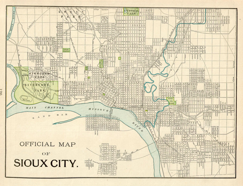 (IA) Official Map of Sioux City – The Old Map Gallery