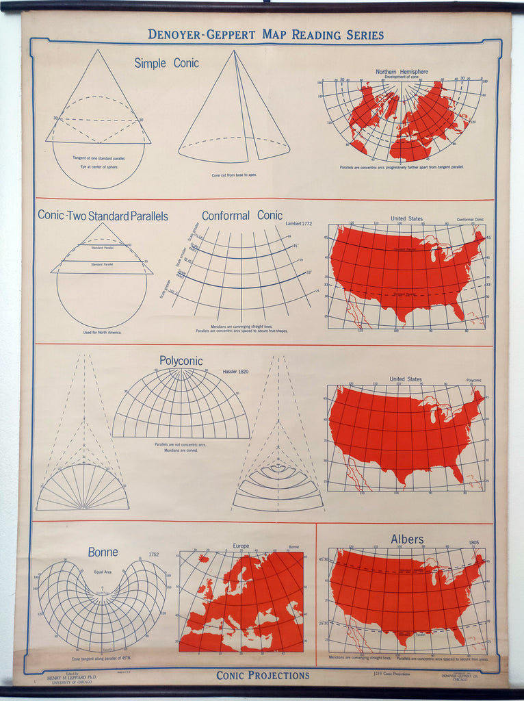 (Thematic - Cartography) Conic Projections – The Old Map Gallery