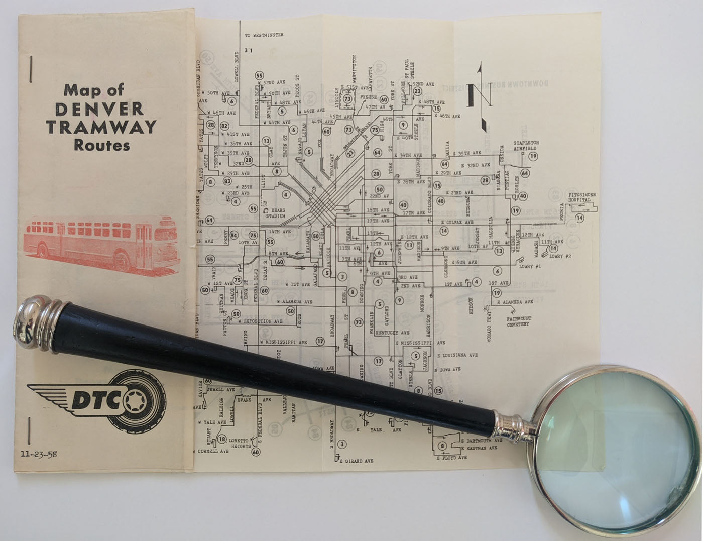 (Denver -tram) Map of Denver Tramway Routes