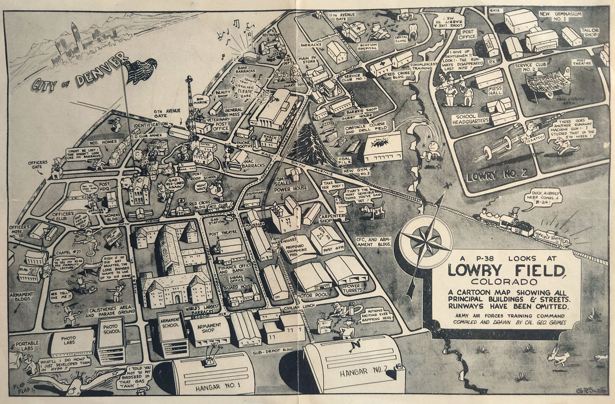 (CO.-Denver) A P-38 Looks at Lowry Field, Colorado.. – The Old Map Gallery