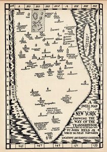 (NYC - NY) A Swell Map Of New York Shewing...