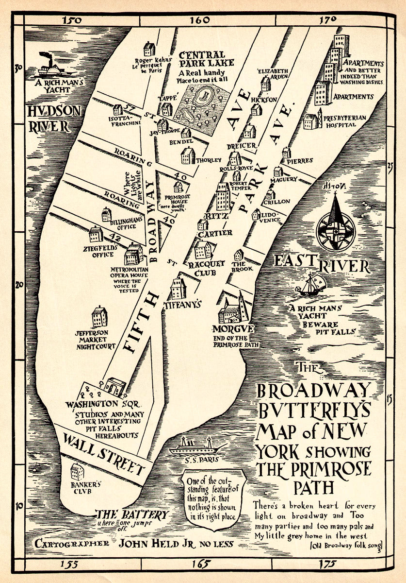 (NYC - NY) The Broadway Butterflys Map of New York