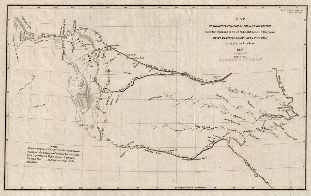 (WEST-EXPLORATIONS) Map of the Route Pursued by the Late Expedition un ...