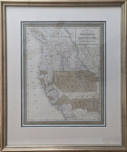 (West) Map of the State of California, the Territories of Oregon &amp; Utah, and the chief part of New Mexico