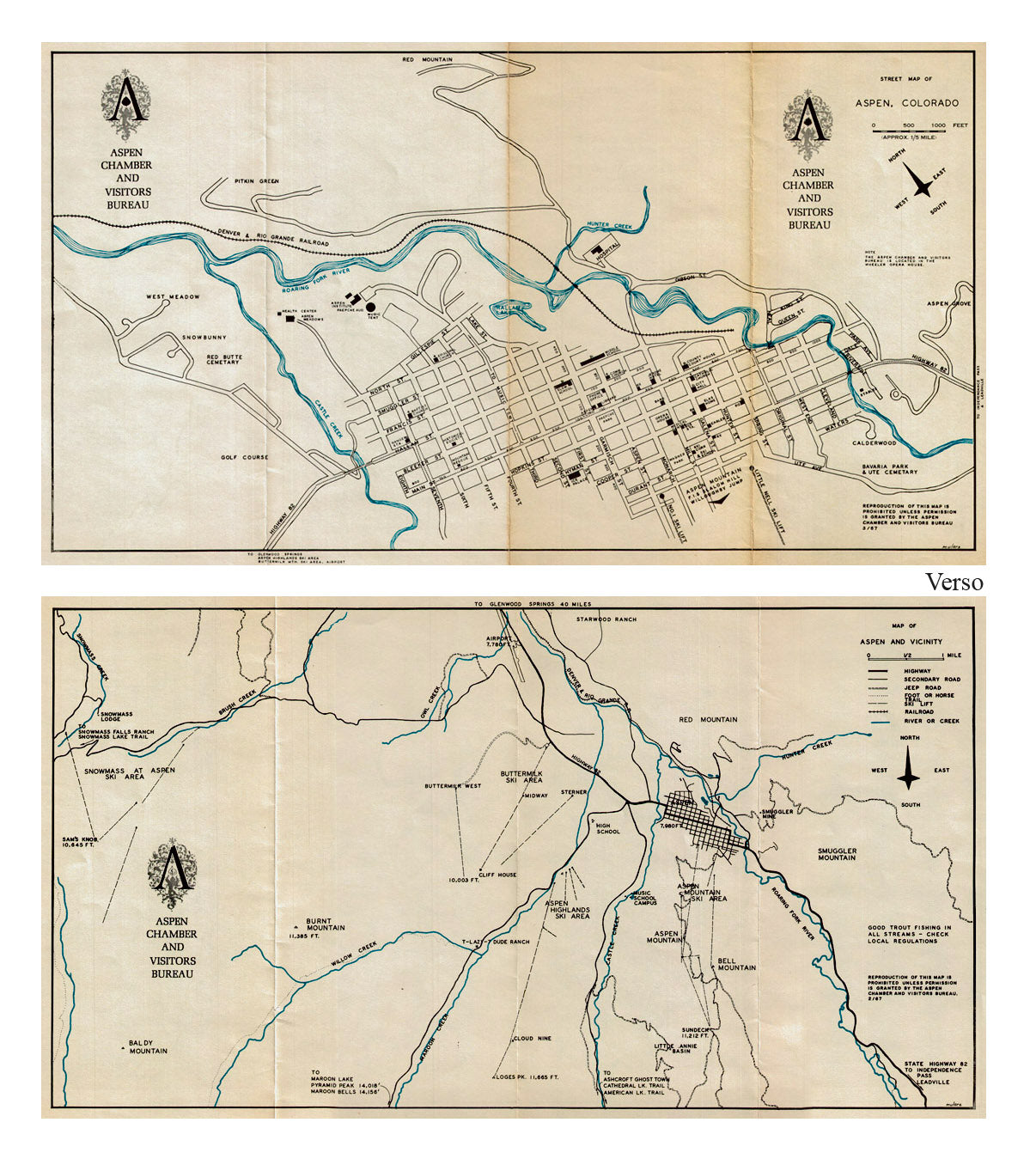 (CO. - Aspen) Street Map Of Aspen, Colorado.