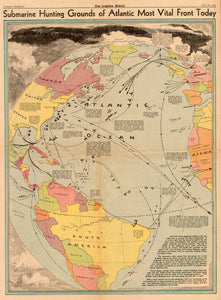 (WWII - Atlantic) Submarine Hunting Grounds of Atlantic Most Vital Front Today