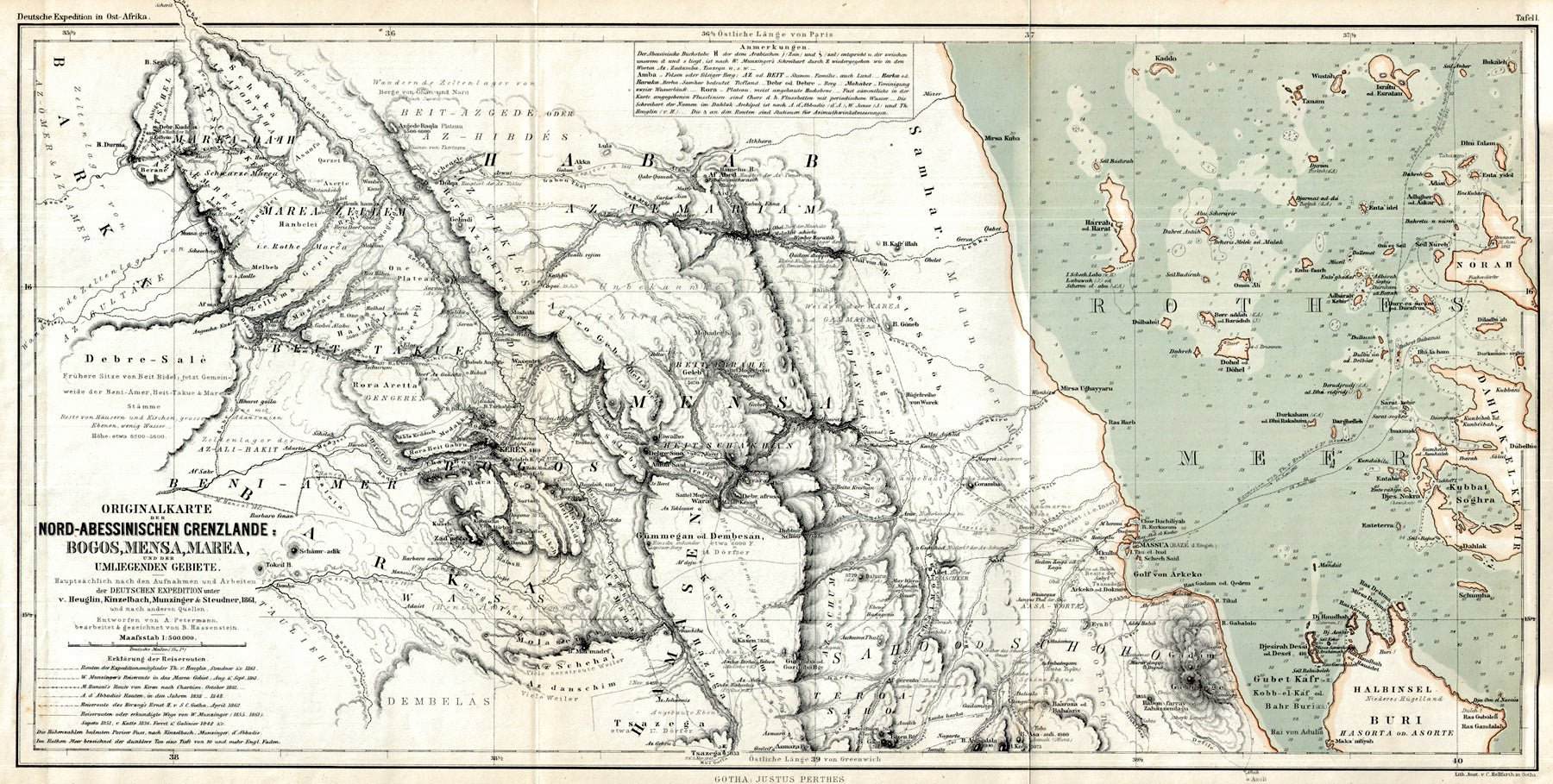 (Africa - Eritrea) Originalkarte Nord-Abessinischen...