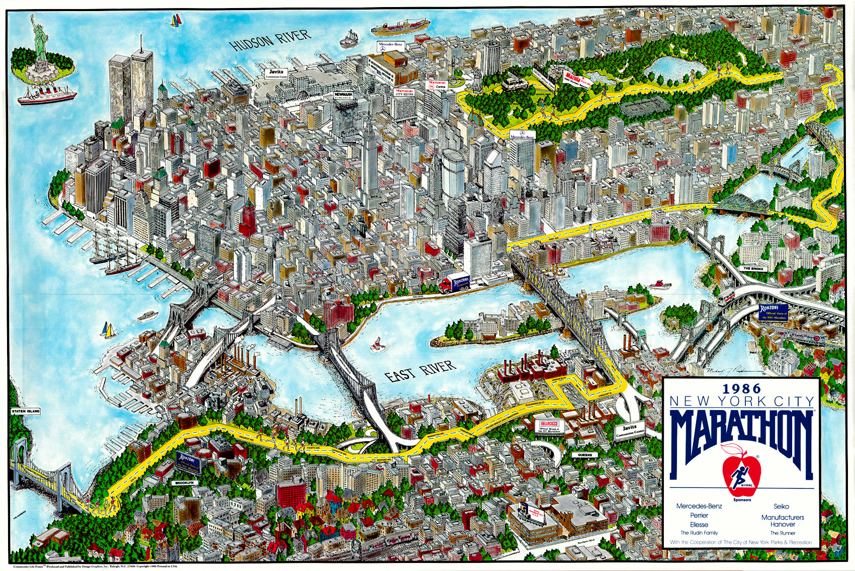 (NY.- NYC thematic)1986 New York City Marathon,