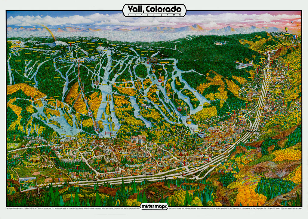 (CO. - Vail) Vail, Colorado - First Snow – The Old Map Gallery