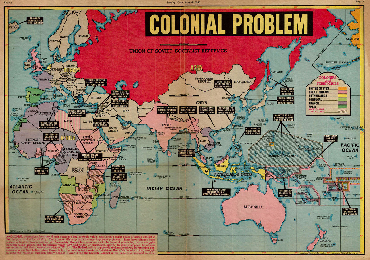(Thematic - Colonialism) Colonial Problem – The Old Map Gallery