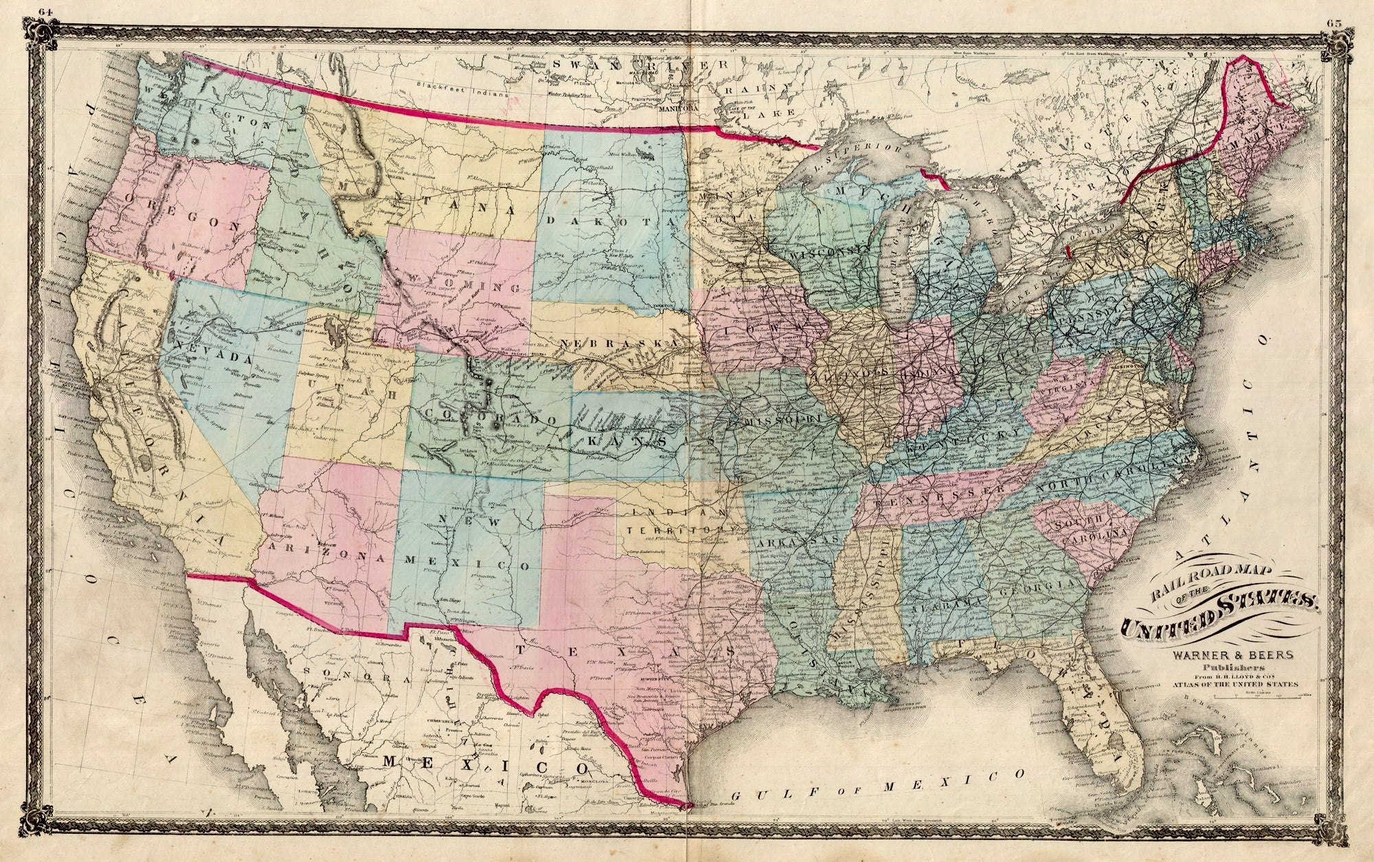 (U.S. - Railroad) Railroad Map Of The United States
