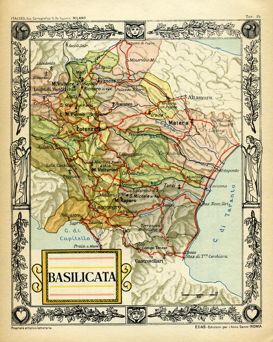Basilicata Map Large Detailed Map Of Basilicata With Cities And Towns