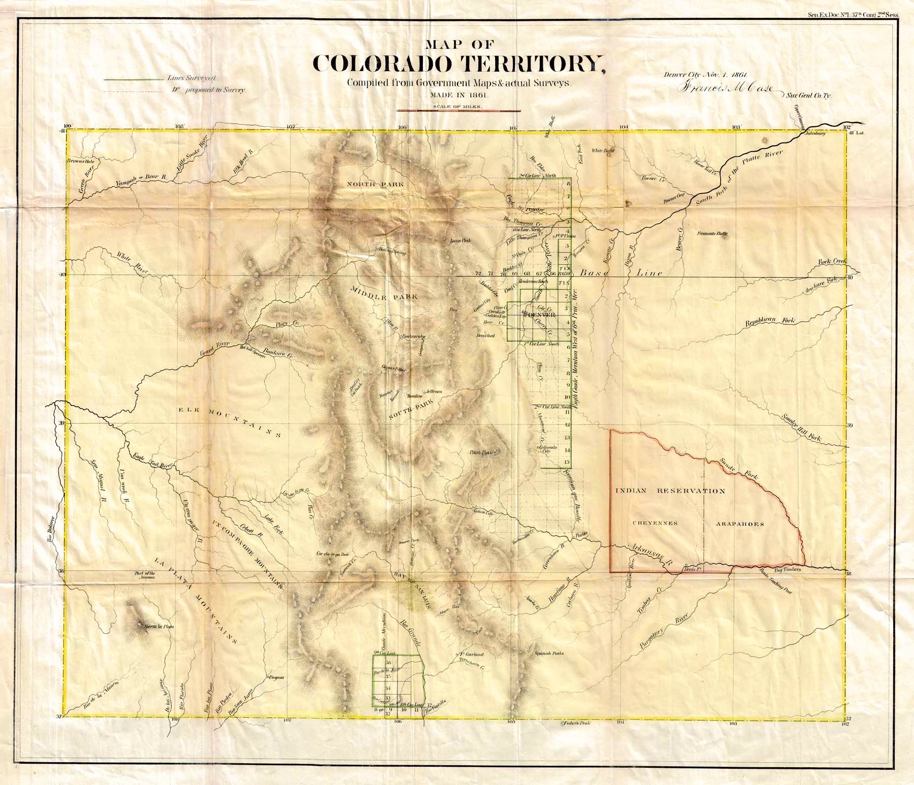 (CO.) Map of Colorado Territory
