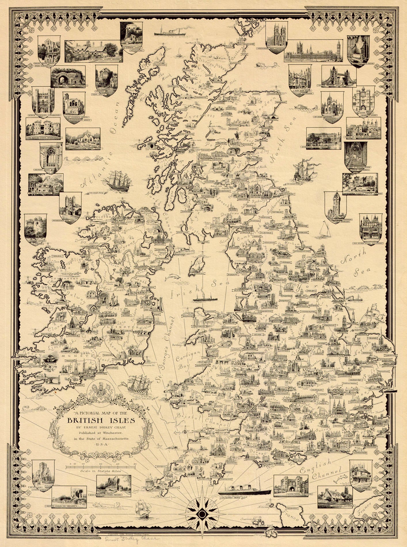 (Britain) A Pictorial Map of the British Isles