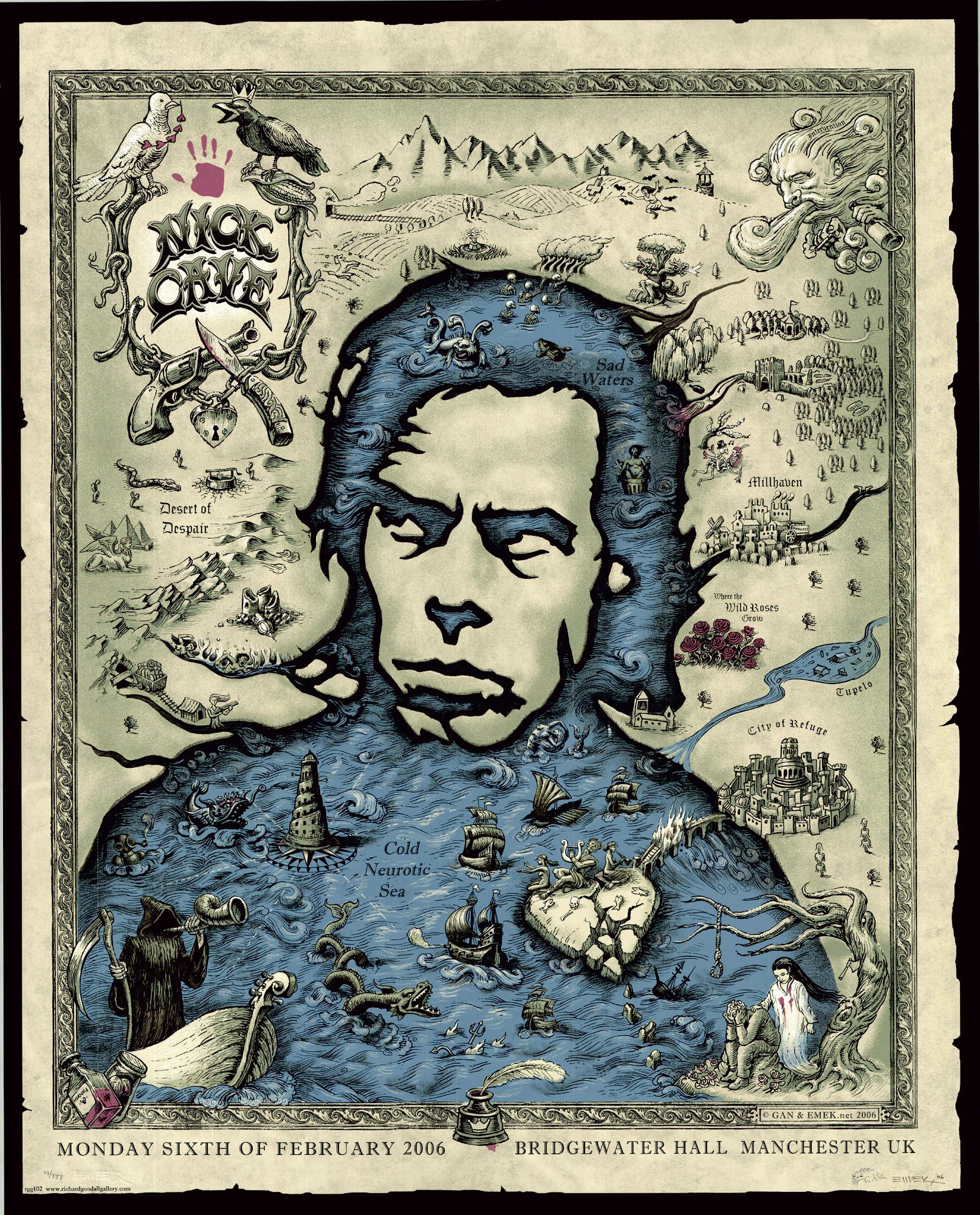 (Music-Nick Cave) The Riddle Map β The Old Map Gallery