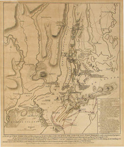 (New York – Revolutionary War) A Plan of New York Island, with p