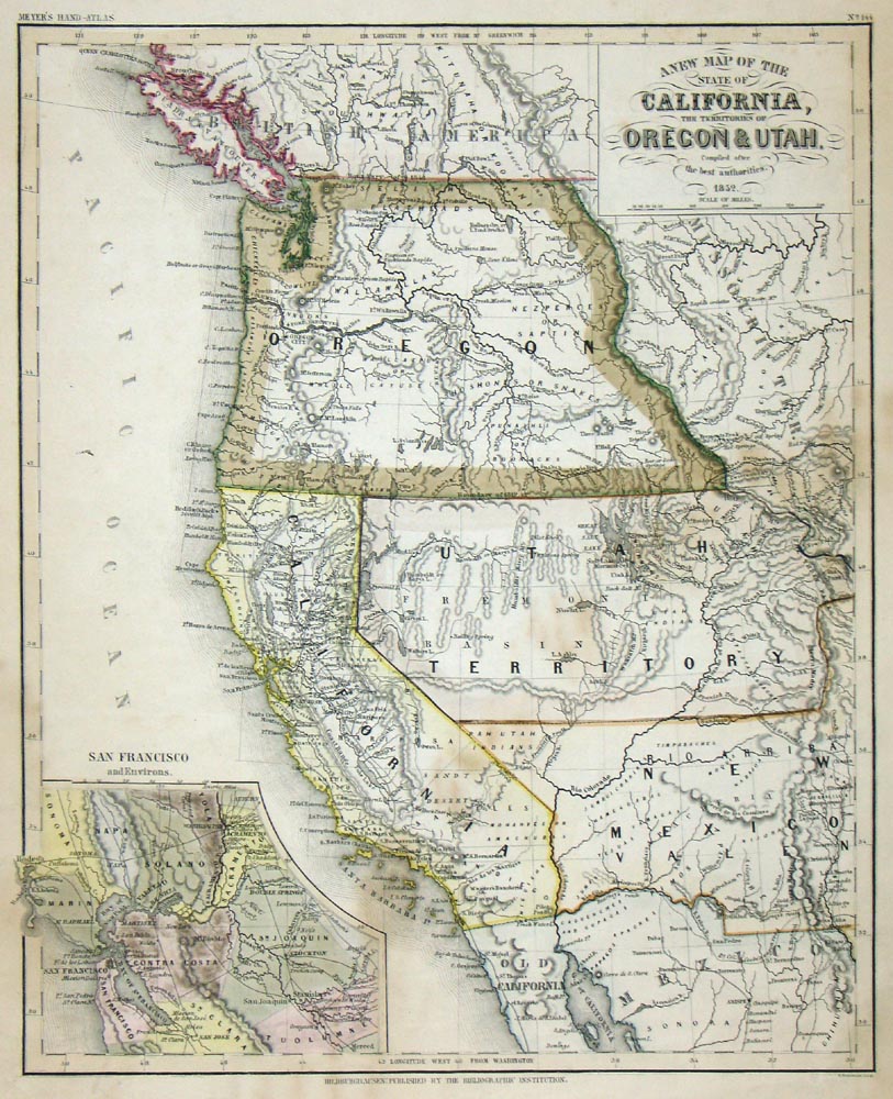 (West) A New Map Of The State Of California, The Territories of