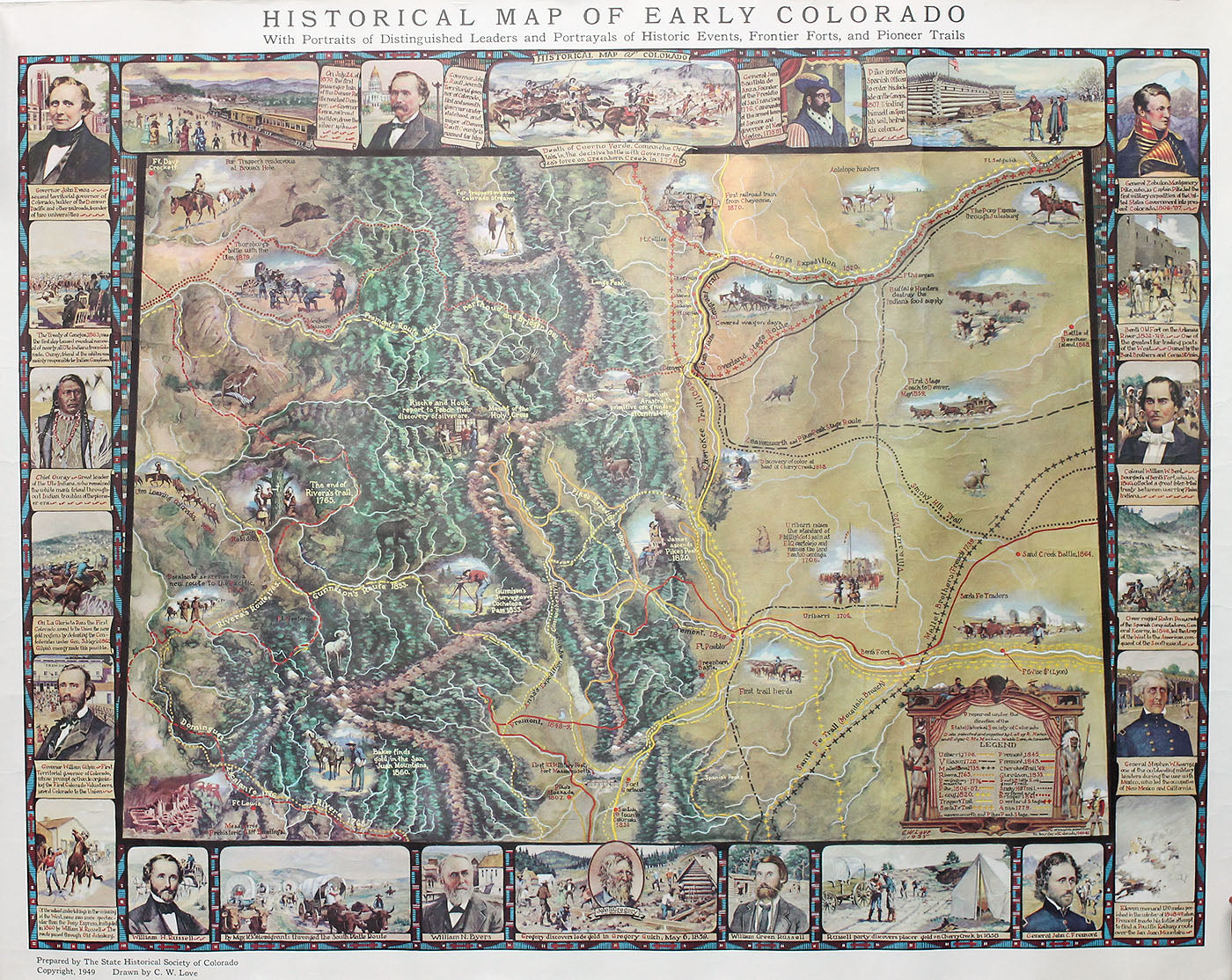 (Colorado) Historical Map of Early Colorado