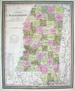A New Map of Mississippi with its Canals Roads & Distances