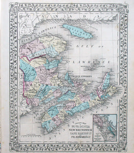 County Map of Nova Scotia New Brunswick Cape Breton Id and Pr. E