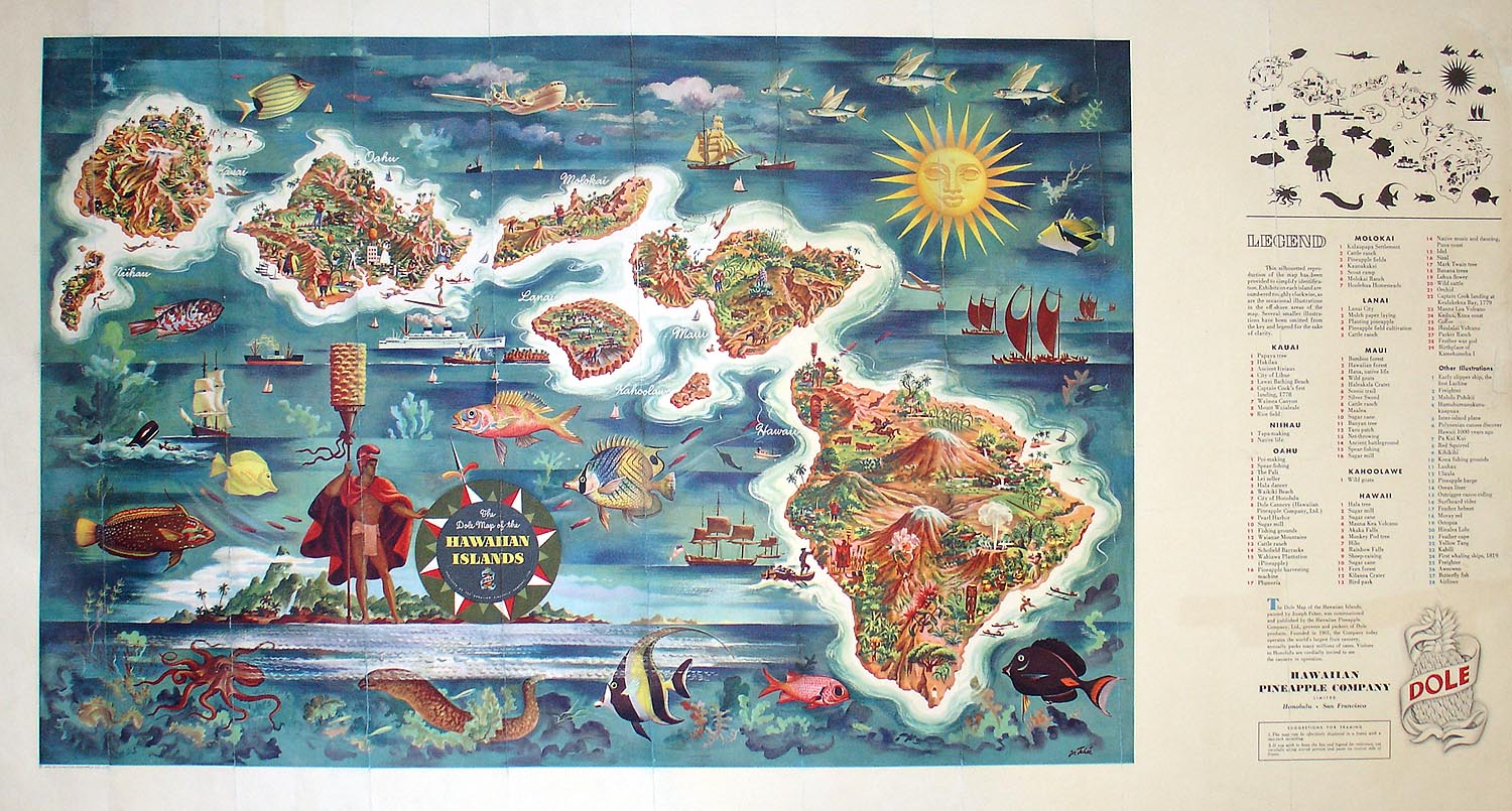(Hawaii) The Dole Map of the Hawaiian Islands