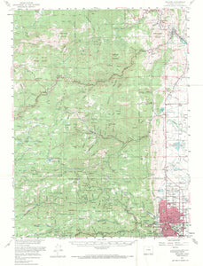 (CO. - Boulder - Lyons) Boulder Quadrangle, U.S.G.S., 1957  Showing most of the grid of the town of Boulder in the lower right, this map reaches into the nearby mountains from Sugarloaf and Gold Hill, up through Jamestown, and on up to Lyons and the towns just along the nearby hills. Shows a wealth of detail towns, roads and railroads as well as terrain and drainages. A great reference. Condition is very good. Image size is approximately 20 x 14 (inches)