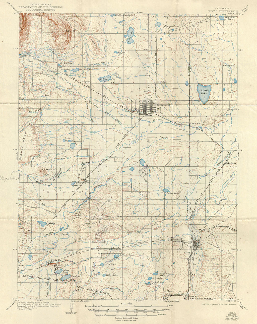 Niwot Colorado map, Longmont Colorado, Erie Colorado, Boulder County