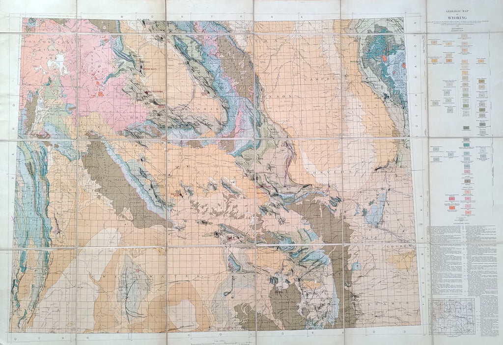 Map of Wyoming Geology, WY. maps, Oil and gas exploration maps, Oil & Gas maps