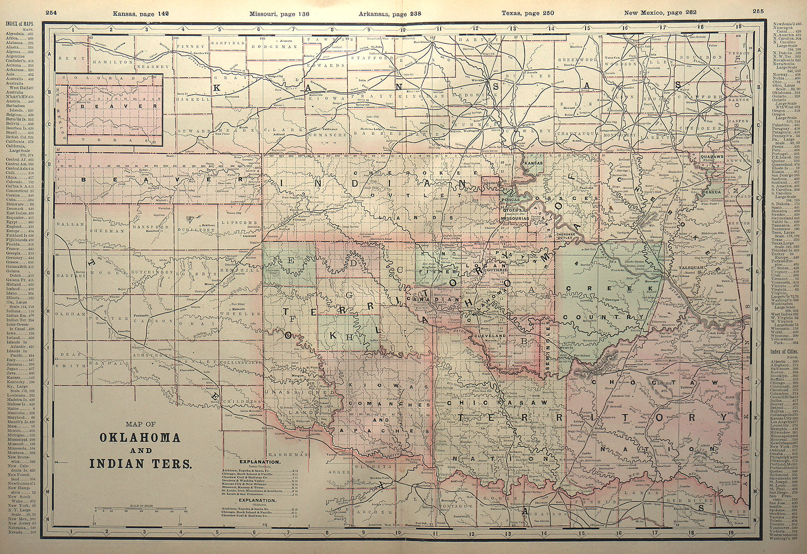 (OK.) Map Of Oklahoma and Indian Ters.