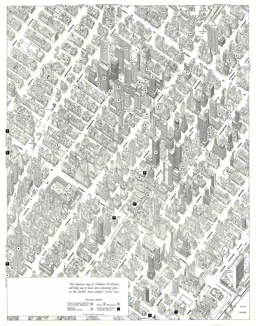 (NY. - Manhattan) This isometric map...