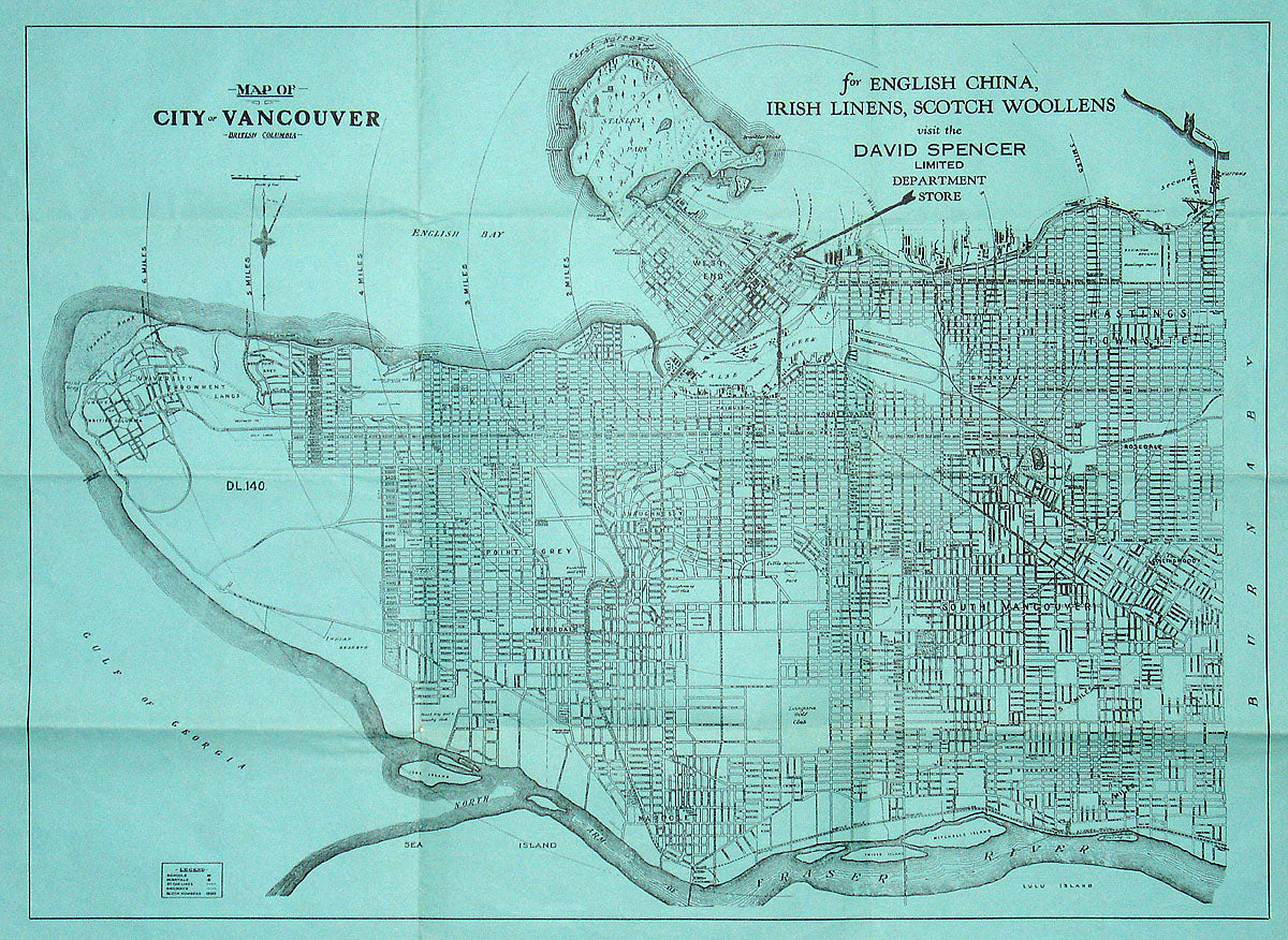 (Canada - Vancouer) Map of City of Vancouver British Columbia