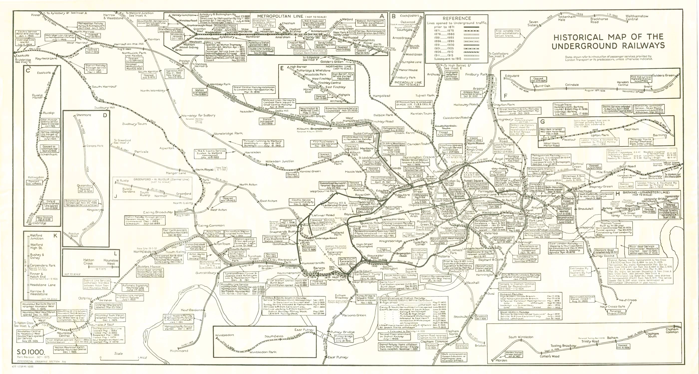 (UK-London) Historical Map of the Underground...