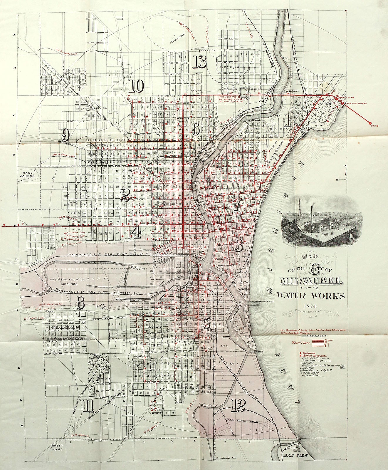 (WI -Milwaukee) Map of the City of Milwaukee...